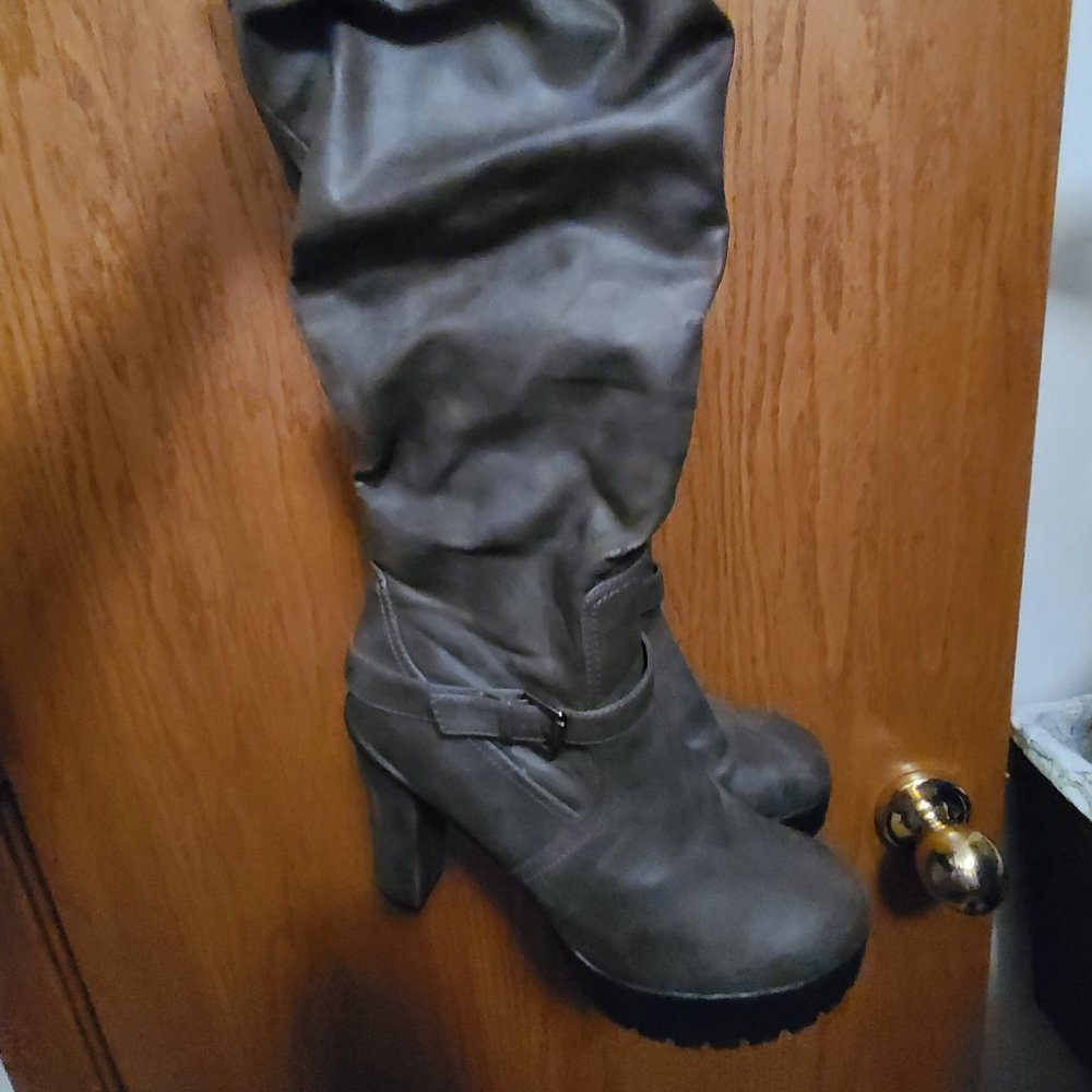 Knee High Faux Leather Boots